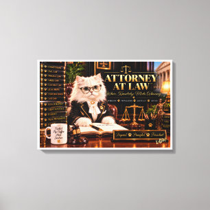 Attorney at Law White Persian Cat Elegant Legal Canvas Print