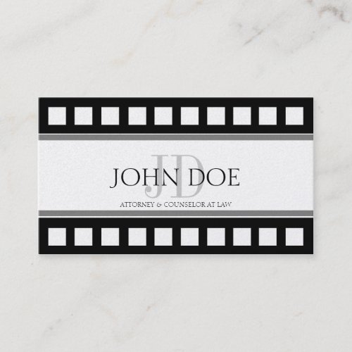 Attorney Black/Aged Golden Film Monogram Business Card