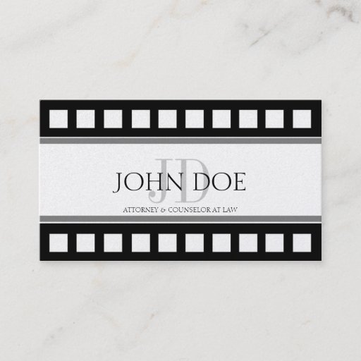 Customizable Attorney Black/Aged Golden Film Monogram Business Card