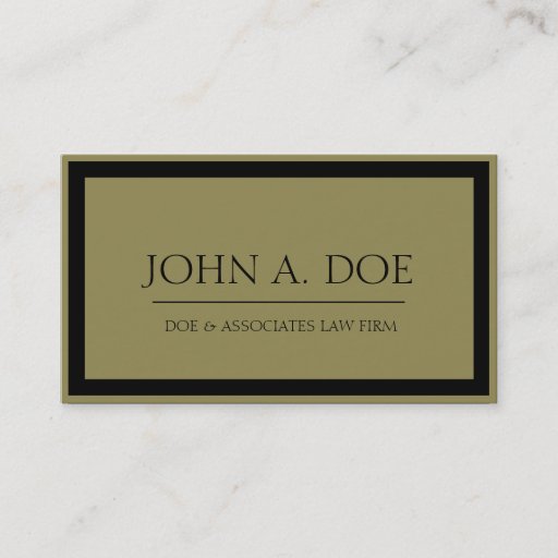 Customizable Attorney Black/Antique Gold Border Business Card Templates