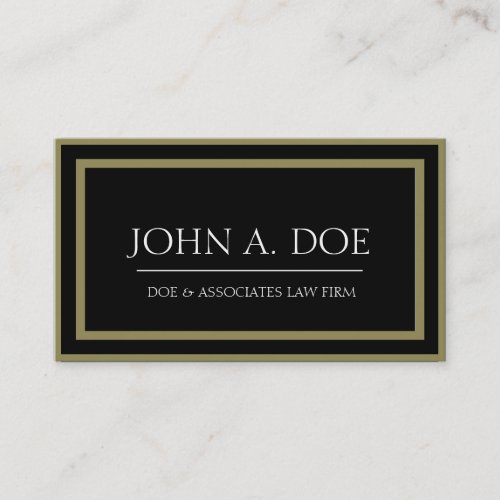Attorney Black/Antique Gold Border Galore Business Card Template