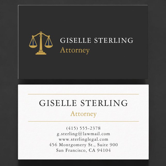 Attorney Black Gold Business Card (Creator Uploaded)