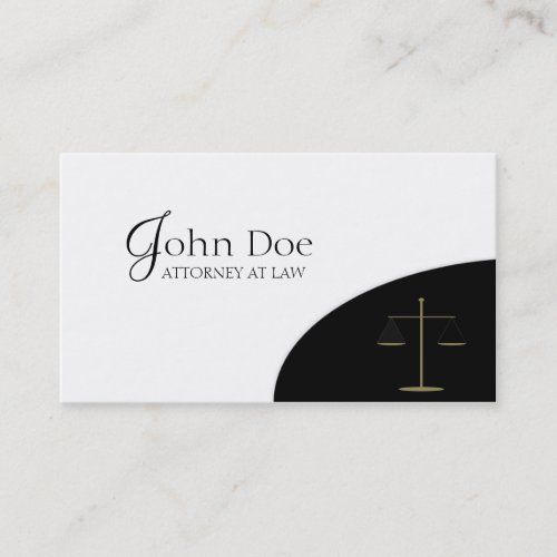 Attorney Black/Gold Corner Business Card