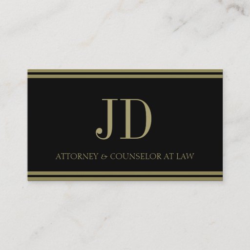 Customizable Attorney Black/Gold Stripes Business Cards