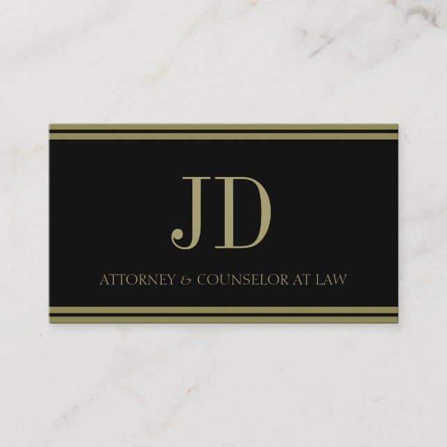 Attorney Black/Gold Stripes Business Card (Front)