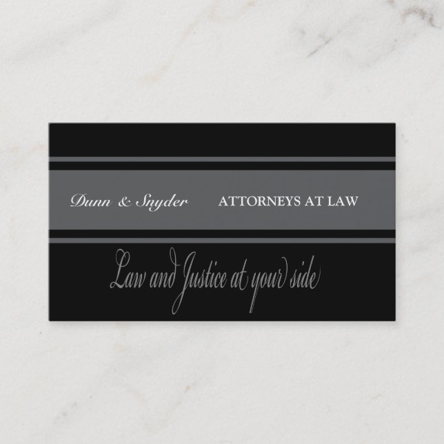 Attorney Black & Gray  Minimal Typography Business Card (Front)
