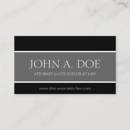 Attorney Black/Grey/White Lettering Business Card Templates