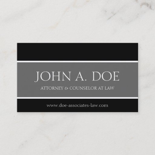 Customizable Attorney Black/Grey/White Lettering Business Card Templates
