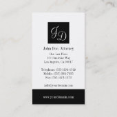 Attorney Black/LtGrey Corner Business Card (Back)