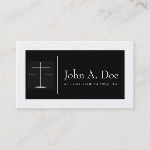 Attorney Black/Platinum Border Balance Business Cards