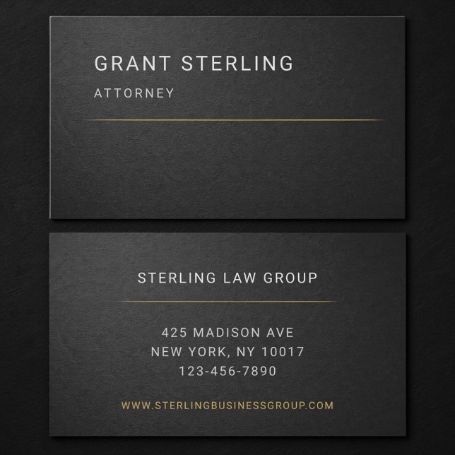 Attorney Black Professional  Business Card (Creator Uploaded)