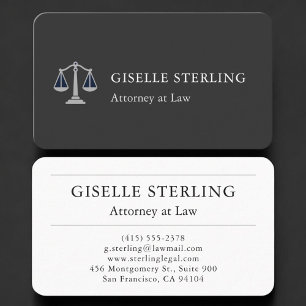 Attorney Black Silver Business Card