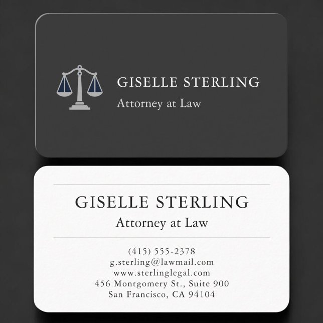 Attorney Black Silver Business Card (Creator Uploaded)