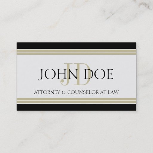 Customizable Attorney Black Tan Stripes Business Card Template