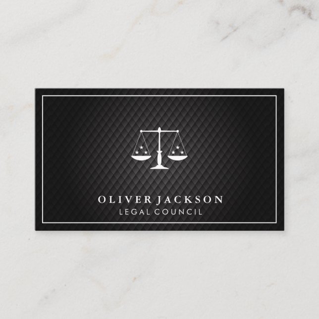 Attorney | Black Tiling | Legal Justice Business Card (Front)