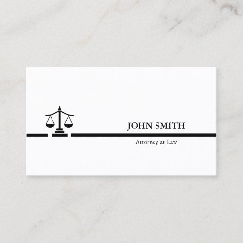 Attorney Black white Professional minimalist Business Card