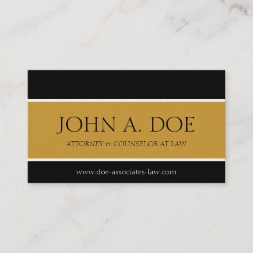 Attorney Black/Yellow Gold Banner Business Cards