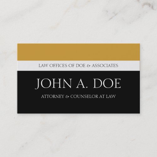 Attorney Black/Yellow Gold Touch Business Card