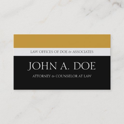 Customizable Attorney Black/Yellow Gold Touch Business Card