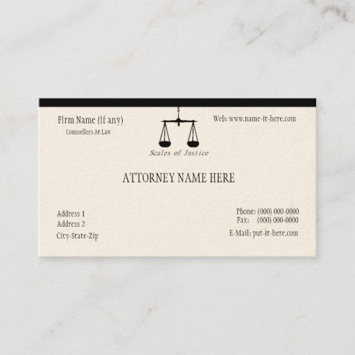 Customizable Attorney Business Card