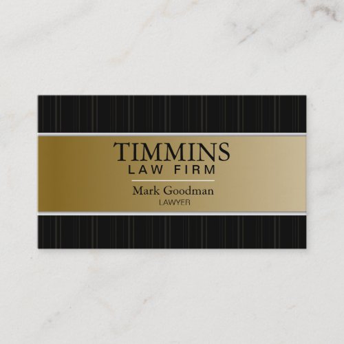 Attorney Business Card - Bold Banner Gold &amp; Black