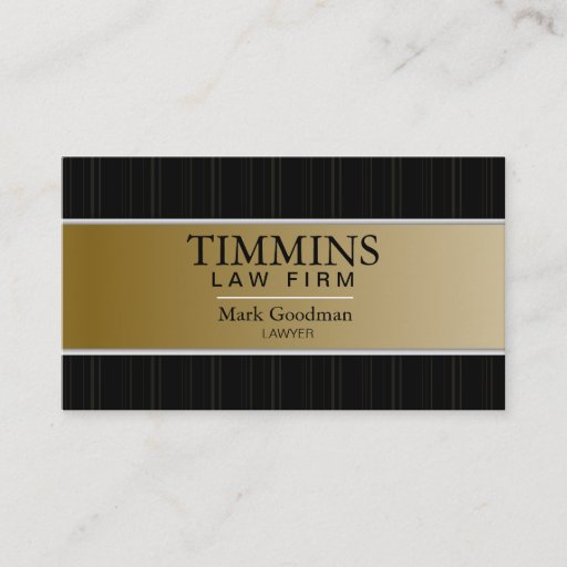 Customizable Attorney Business Card - Bold Banner Gold & Black