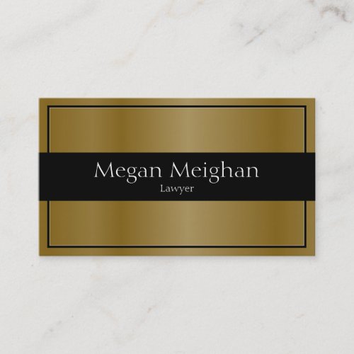 Attorney Business Card - Classy Gold &amp; Black