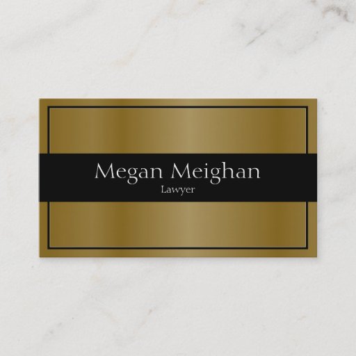 Customizable Attorney Business Card - Classy Gold &amp; Black
