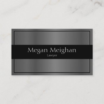 Attorney Business Card - Classy Silver & Black by OLPamPam at Zazzle