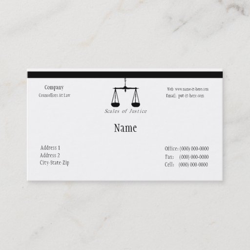 Customizable Attorney Business Card II
