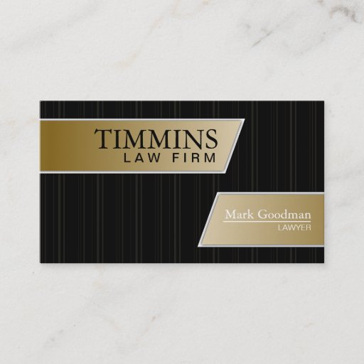 Customizable Attorney Business Card - Stylish Gold & Black