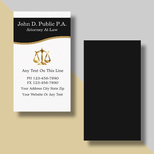 Customizable Attorney Business Cards