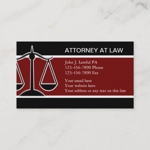 Customizable Attorney Business Cards