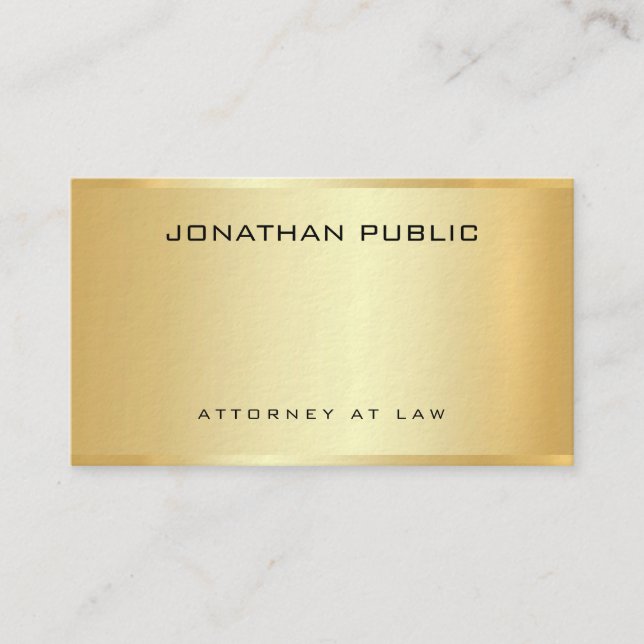 Attorney Business Cards Law Office Gold Template (Front)