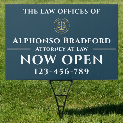 Attorney Business   Law Office White Navy Sign