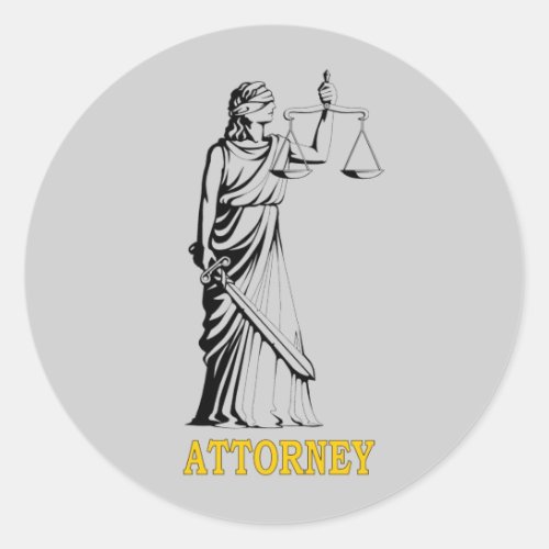 ATTORNEY CLASSIC ROUND STICKER