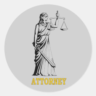 ATTORNEY CLASSIC ROUND STICKER