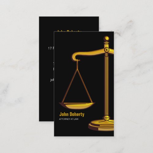 Attorney  Classy Scales of Justice Business Card