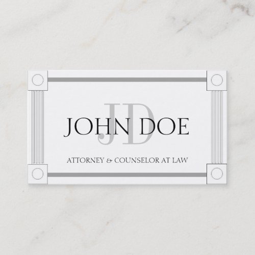 Attorney Columns Stripes W/W Business Card Template