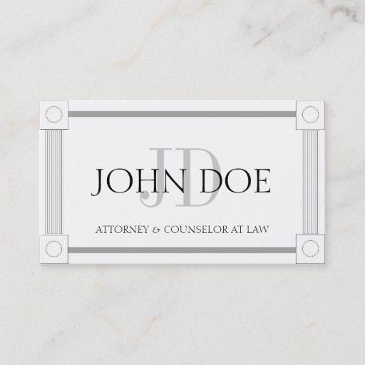 Customizable Attorney Columns Stripes W/W Business Card Template