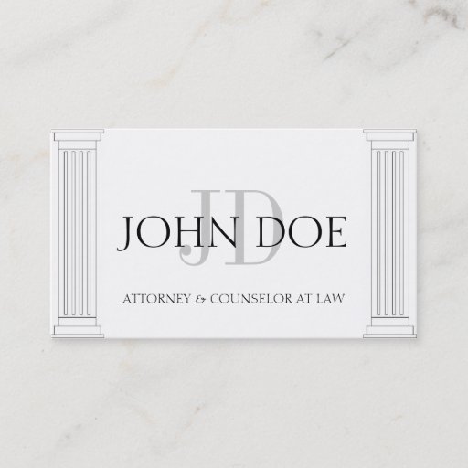 Customizable Attorney Columns W/W Business Card Templates