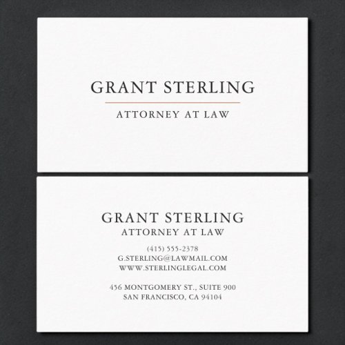 Attorney Copper White Minimalist Professional Business Card
