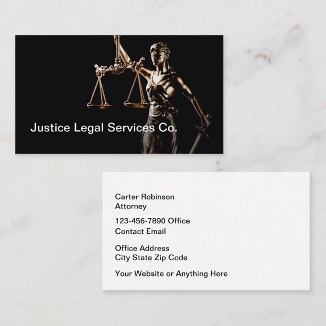 Attorney Criminal Justice Business Cards (Front/Back)