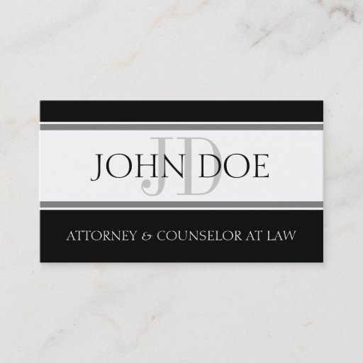 Customizable Attorney D Stripe W/W Business Card Template