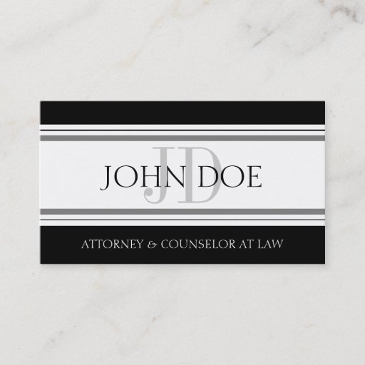 Customizable Attorney D Stripes W/W Business Card Templates