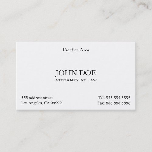 Attorney Elegant Clean II Business Card Template