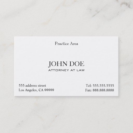 Customizable Attorney Elegant Clean II Business Card Template