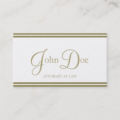 Customizable Attorney Elegant Script/Stripes Golden Business Card Templates
