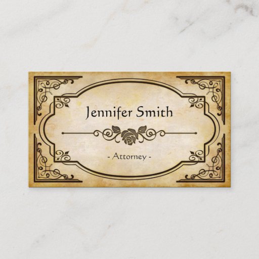 Customizable Attorney - Elegant Vintage Antique Business Cards