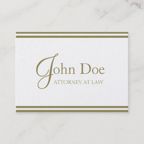 Attorney Elegant White/Gold Stripes Oversized Card Business Card Template
